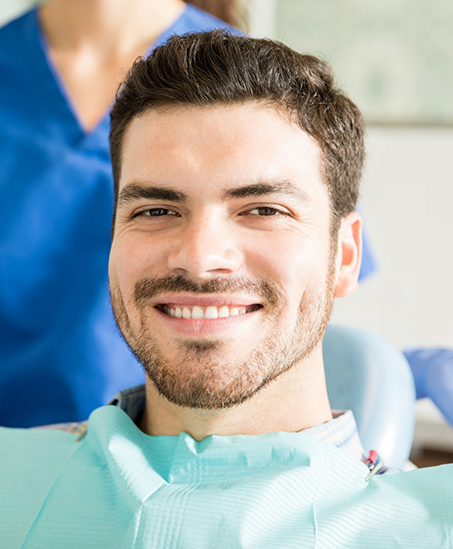 Man smiling in the dental chair