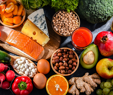 Table filled with healthy foods