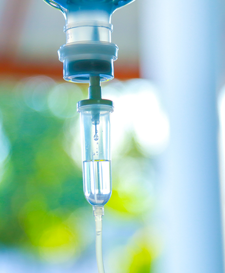 Close up of an IV drip