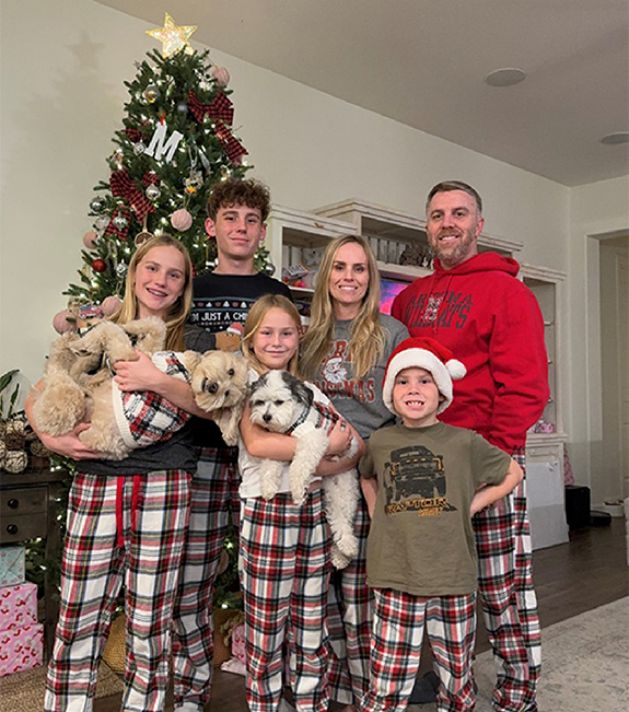 Doctor Goodman with his family on Christmas morning