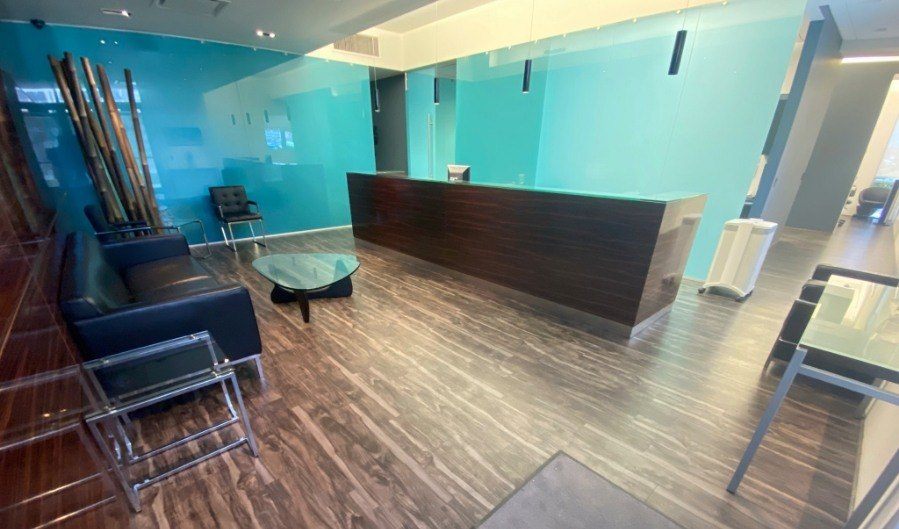 Front desk and waiting area
