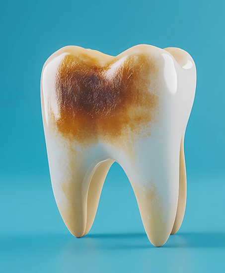 Illustration of a stained tooth