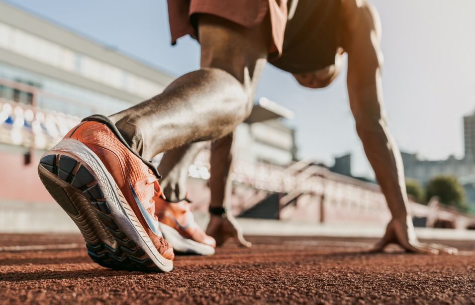 Runner preparing to race